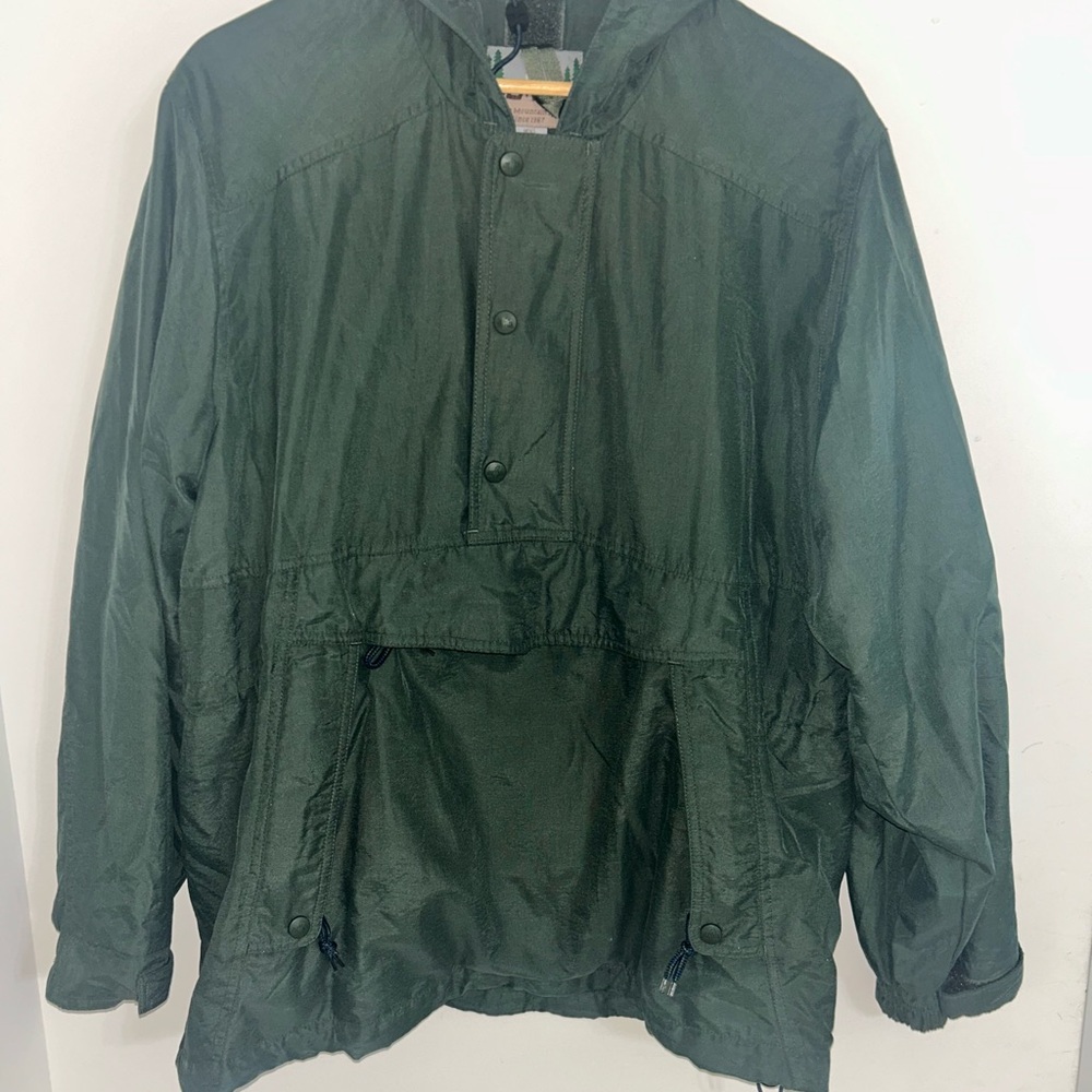 Eastern Mountain Sports Mens Windbreaker 1/2 Snap Front Pouch Jacket Vtg small - Picture 2 of 10